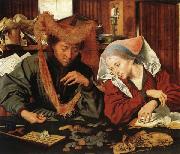 Marinus van Reymerswaele The Moneychanger and His Wife oil painting on canvas